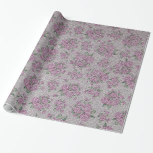 Glänzende moderne Vintage-Blumenrose Geschenkpapier