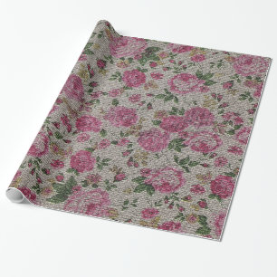 Glänzende moderne Vintage-Blumenrose Geschenkpapier