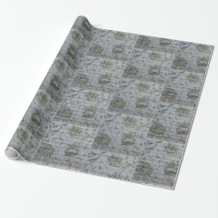 Glänzende moderne Vintage-Blumenrose Geschenkpapier