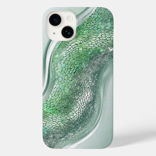 glänzende Oberfläche mit Bio Mustern Case-Mate iPhone Hülle (Rückseite)