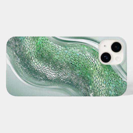 glänzende Oberfläche mit Bio Mustern Case-Mate iPhone Hülle (Rückseite (Horizontal))