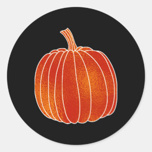 Glänzende Orange Herbst-Kürbis Schwarze JEDER FARB Runder Aufkleber