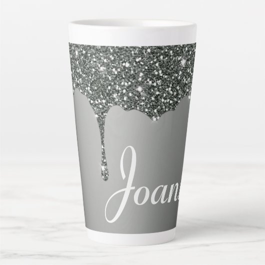 Glänzende Paint Drip Latte Tasse (Vorderseite)