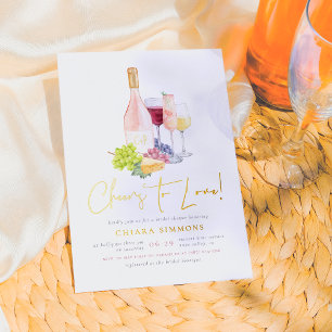 Glänzende Prost auf die Liebe Wein-Verkostung Brau Folieneinladung
