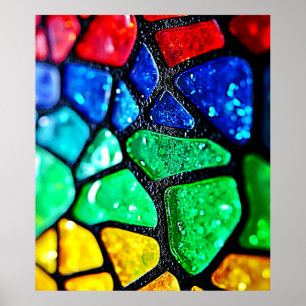 Glänzende Regenbogen-Glas-Mosaik-Kunst Poster