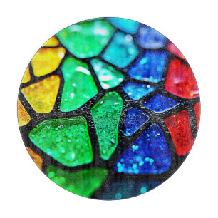 Glänzende Regenbogen-Glas-Mosaik-Kunst Schneidebrett