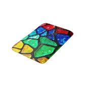 Glänzende Regenbogen-Glasmosaik-Kunst Badematte (Schrägansicht)