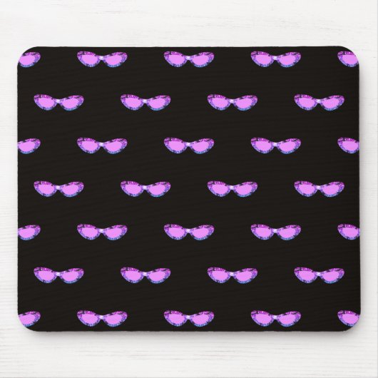 Glänzende rosa Bougie-Sonnenbrille Mousepad (Vorne)