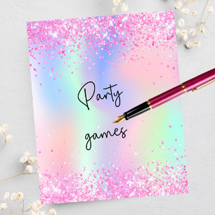 Glänzende rosa-lila holografische Partyspiele
