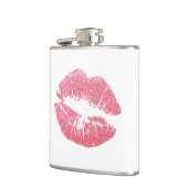 Glänzende rosa Lippen Flachmann (Links)
