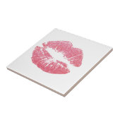 Glänzende rosa Lippen Fliese (Seite)