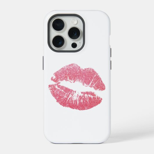 Glänzende rosa Lippen iPhone Hülle (Rückseite)