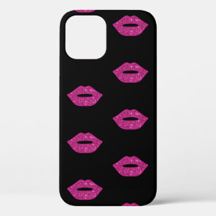 Glänzende rosa Lippen violetter Glitter Küsse eleg Case-Mate iPhone Hülle