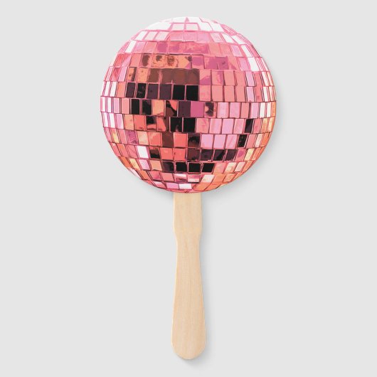 Glänzende rosa Metallic-Diskokugel Fächer (Vorderseite)