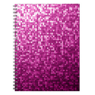 Glänzende rosa Pailletten Notizblock