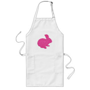 Glänzende rosa Silhouette-Osterhase-Schürze Lange Schürze
