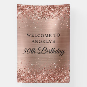 Glänzende Rose Gold Folie 30. Geburtstag Vertikal Banner