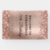 Glänzende Rose Gold Folie 70. Geburtstag Vertikal Banner (Horizontal)