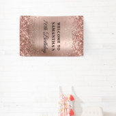 Glänzende Rose Gold Folie 70. Geburtstag Vertikal Banner (InSitu)