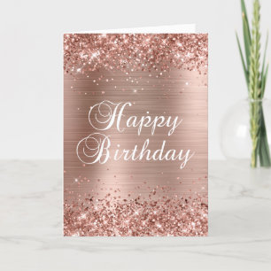 Glänzende Roségoldfolie 2 Alles Gute zum Geburtsta Karte