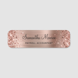 Glänzende Roségoldfolie Namensschild