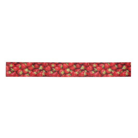 Glänzende rote Erdbeeren Satinband (Vorderseite)