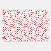 Glänzende rote Herzen auf Weiß Geschenkpapier Set (Vorderseite 3)