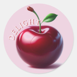 Glänzende rote Kirschdelight Runder Aufkleber