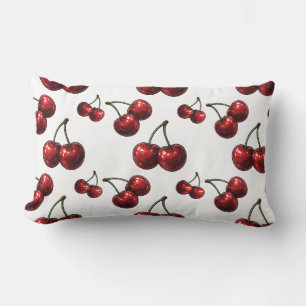 Glänzende rote Kirschen Retro Glamour Kissen