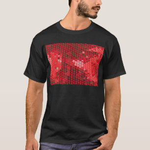 glänzende rote Pailletten T-Shirt