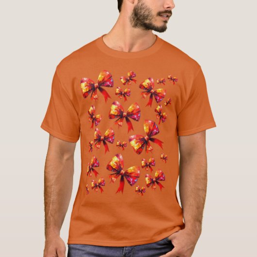 Glänzende rote Schleifen, fett und festlich T-Shirt (Vorderseite)