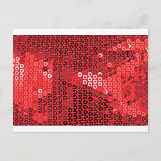 glänzende rote Sequenzen Postkarte (Vorderseite)