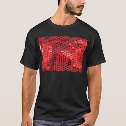 glänzende rote Sequenzen T-Shirt (Vorderseite)