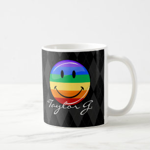 Glänzende runde glückliche Gay Pride-Flagge Kaffeetasse