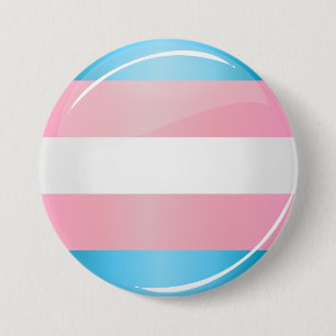 Glänzende runde Transgender-Stolz-Flagge Button