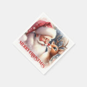 Glänzende Santa Rudolph Weihnachts-Tischservietten Serviette (Ecke)