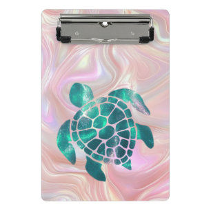 Glänzende Schildkröte Mini Klemmbrett