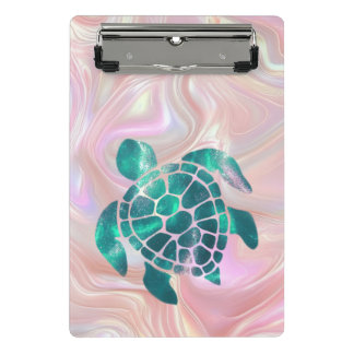 Glänzende Schildkröte Mini Klemmbrett