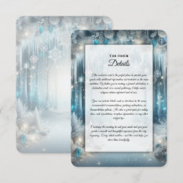 Glänzende schneebedeckte Wald-Hochzeit-Einladungsk Begleitkarte