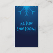 glänzende Schneeflocke-Schneeräumung Visitenkarte (Rückseite)