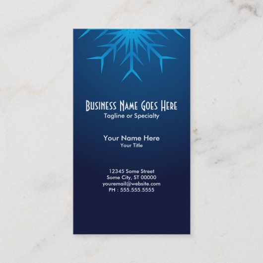 glänzende Schneeflocke Visitenkarte (Vorderseite)