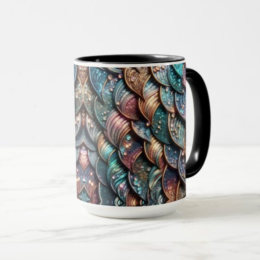 Glänzende Schuppen Tasse (VorderseiteRechts)