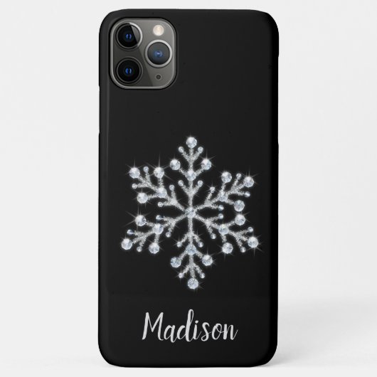 Glänzende schwarze Monogramm-iPhone-Hülle Case-Mate iPhone Hülle (Rückseite)