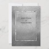 glänzende Silber-Rahmen für Hochzeitsfeiern Einladung (Rückseite)