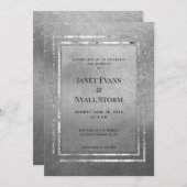 glänzende Silber-Rahmen für Hochzeitsfeiern Einladung (Vorne/Hinten)