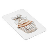 Glänzende Silber Weiße Cupcakes-Schleife Magnet (Rechte Seite)