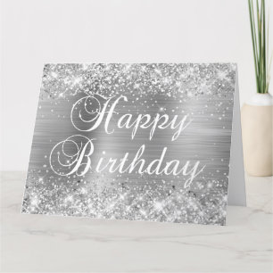 Glänzende Silberfolie Alles Gute zum Geburtstag vo Karte