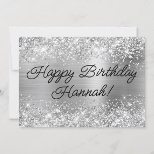 Glänzende Silberfolie Modern Alles Gute zum Geburt Karte