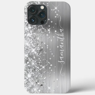 Glänzende silberne Folie Moderne feminine Signatur Case-Mate iPhone Hülle