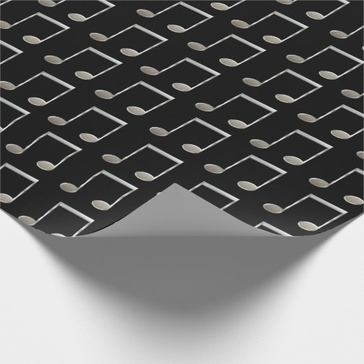 Glänzende silberne Musik-Anmerkungs-gestrahlte Geschenkpapier (Ecke)